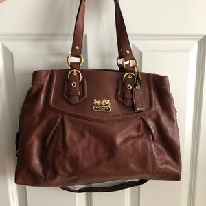 Large Brown Leather Coach purse